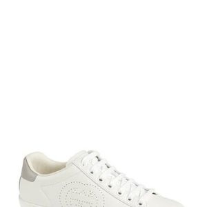 Authentic GUCCI Ace Perforated Interlocking G sneaker in white